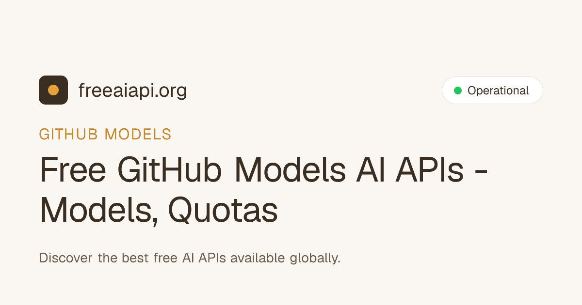 Free GitHub Models AI APIs - Models, Quotas & Signup