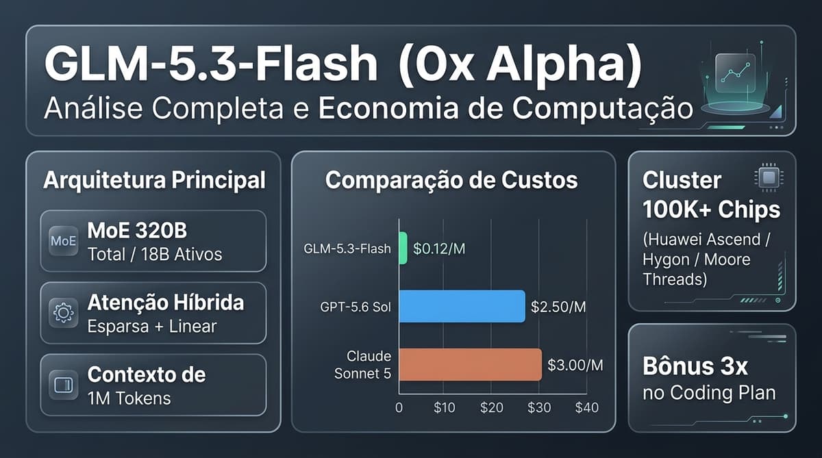 Capa infográfica do Zhipu GLM-5.3-Flash (Ox Alpha)