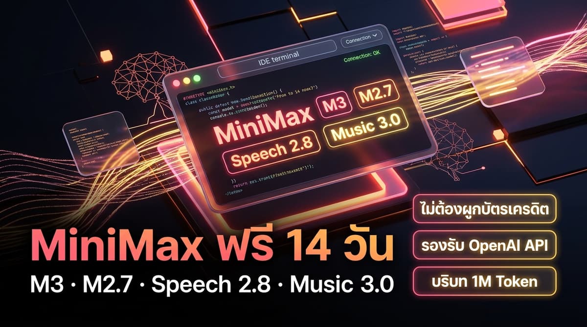 หน้าปกคู่มือ MiniMax ฟรี 14 วัน