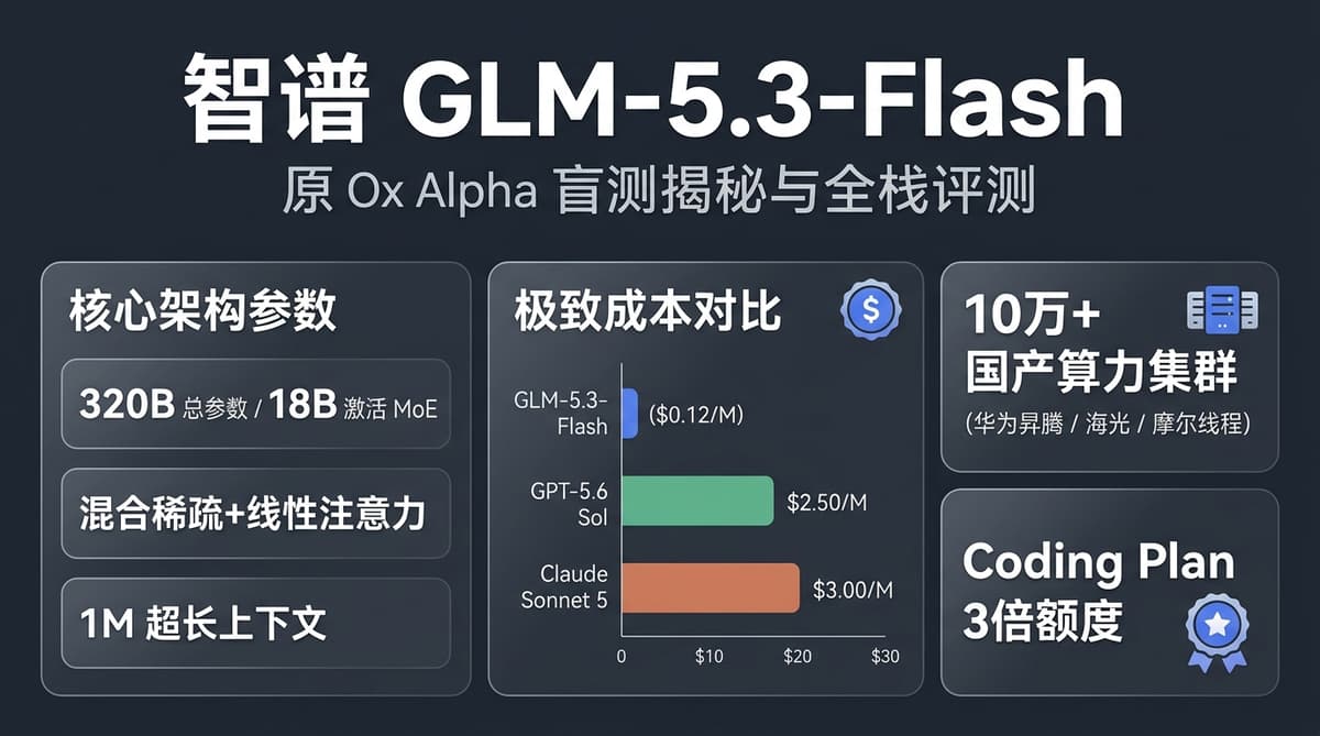 智谱 GLM-5.3-Flash (Ox Alpha) 信息图封面