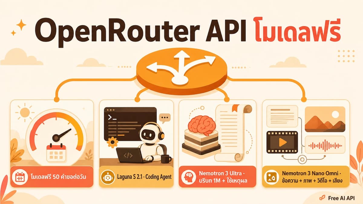 คู่มือ API Key ของ OpenRouter — Free AI API