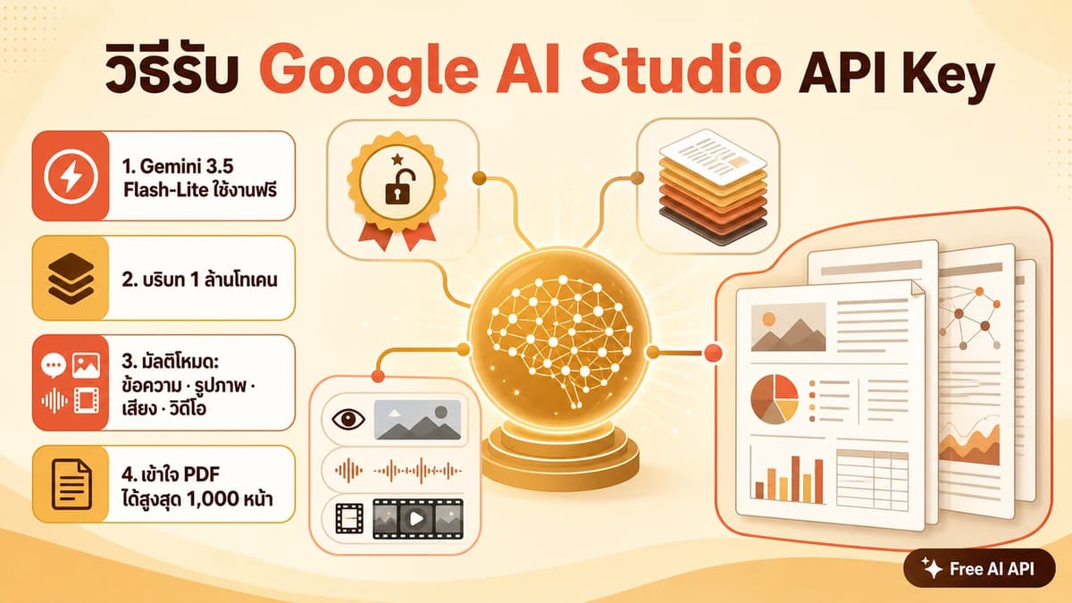 คู่มือ API Key ของ Google AI Studio — Free AI API