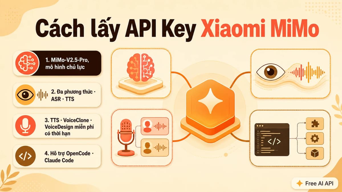 Hướng dẫn API Key Xiaomi MiMo — Free AI API