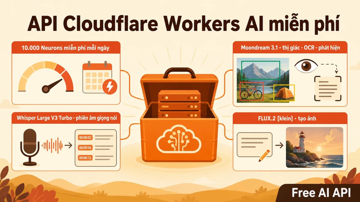 Hướng dẫn API Key Cloudflare Workers AI — Free AI API