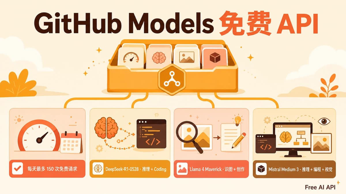 GitHub Models API Key 获取教程 — Free AI API