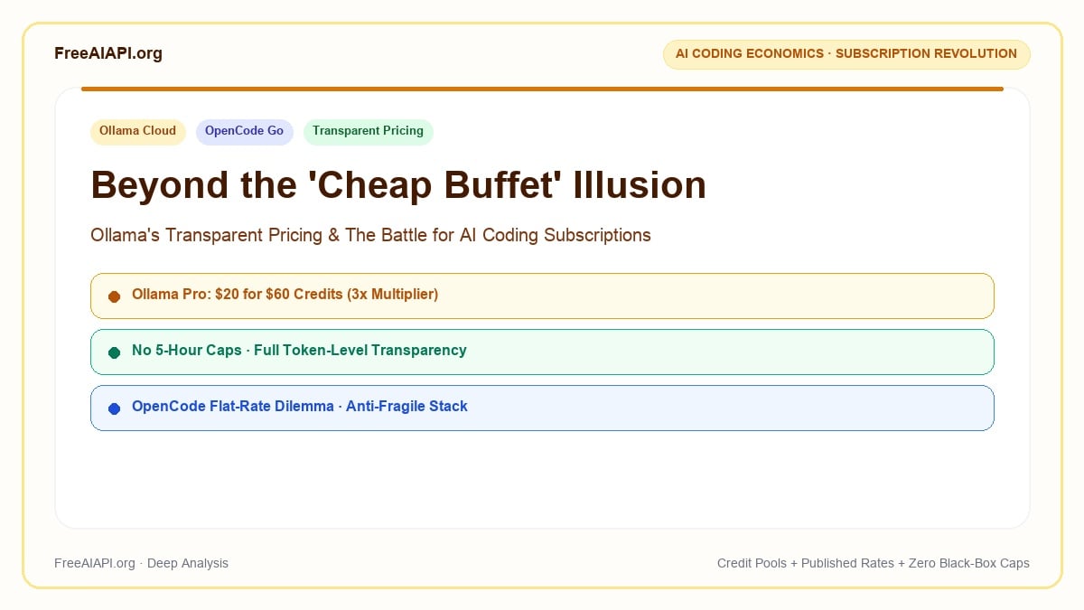 Ollama Transparent Pricing vs OpenCode Cover