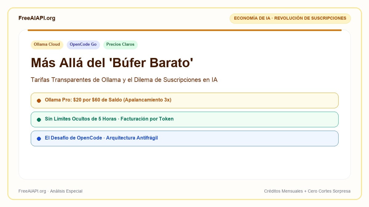 Portada Tarifas Transparentes de Ollama vs OpenCode