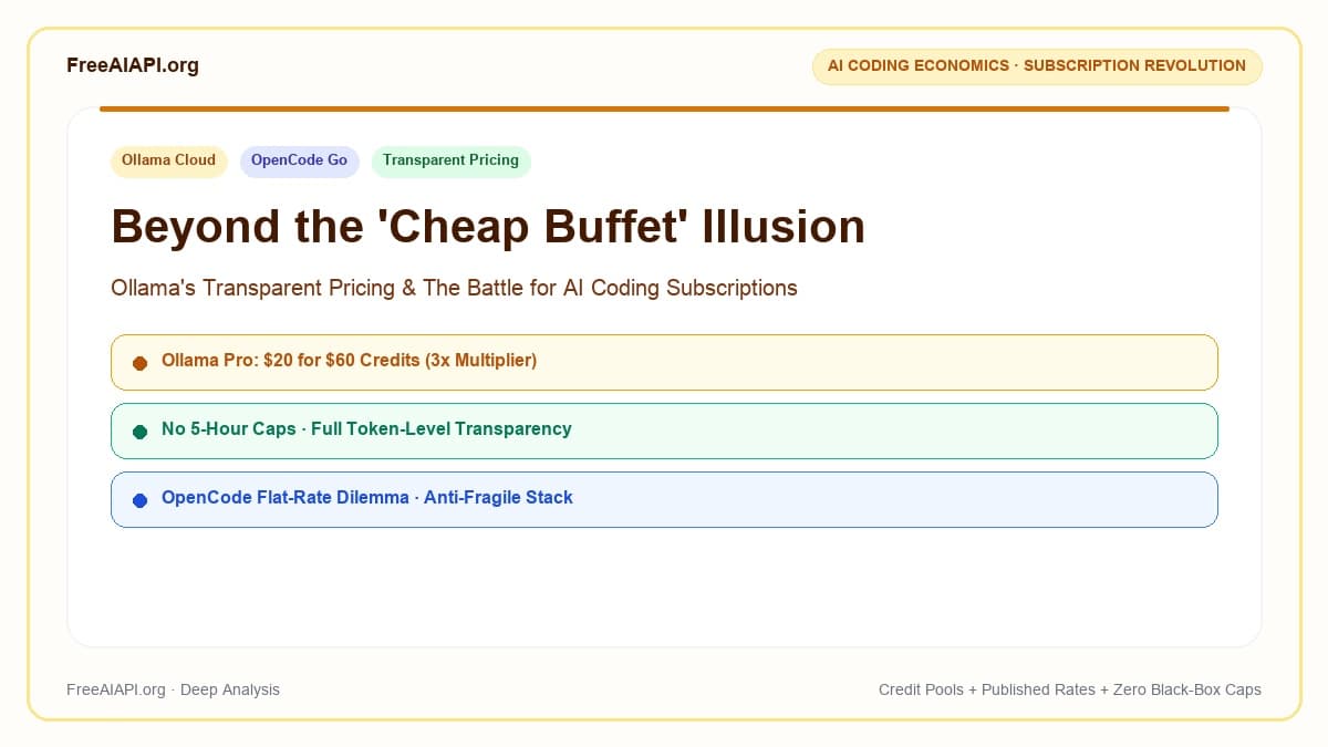 Ollama Transparent Pricing vs OpenCode Cover