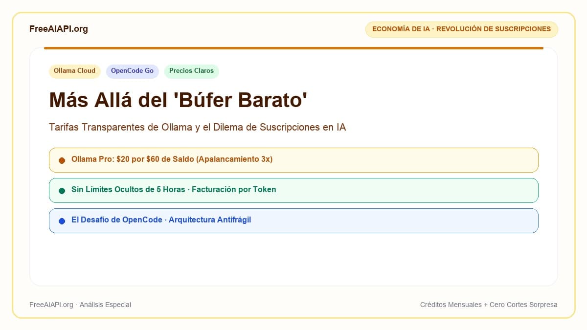 Portada Tarifas Transparentes de Ollama vs OpenCode