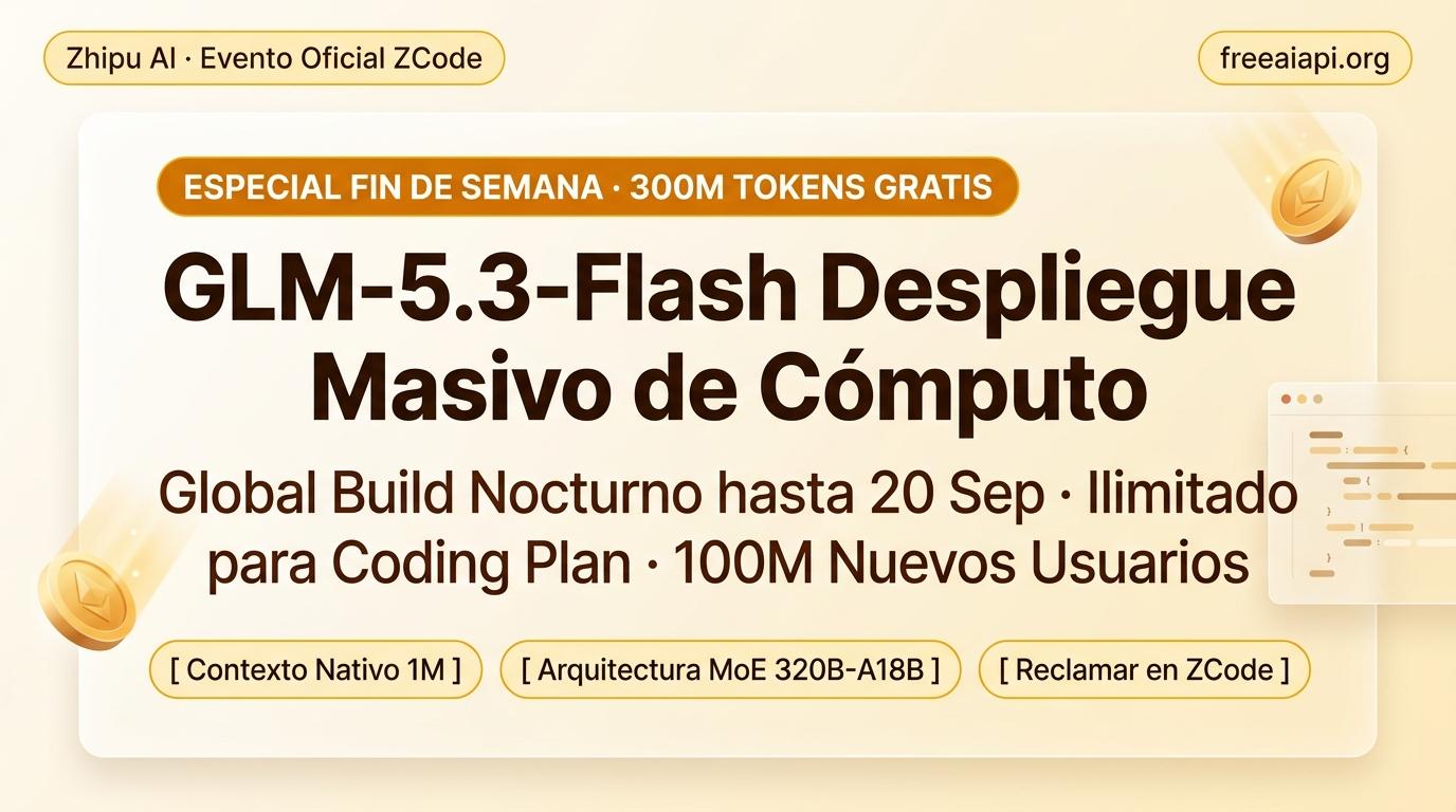Gran Despliegue de Cómputo en Zhipu ZCode: 300M de Tokens Gratis el Fin de Semana