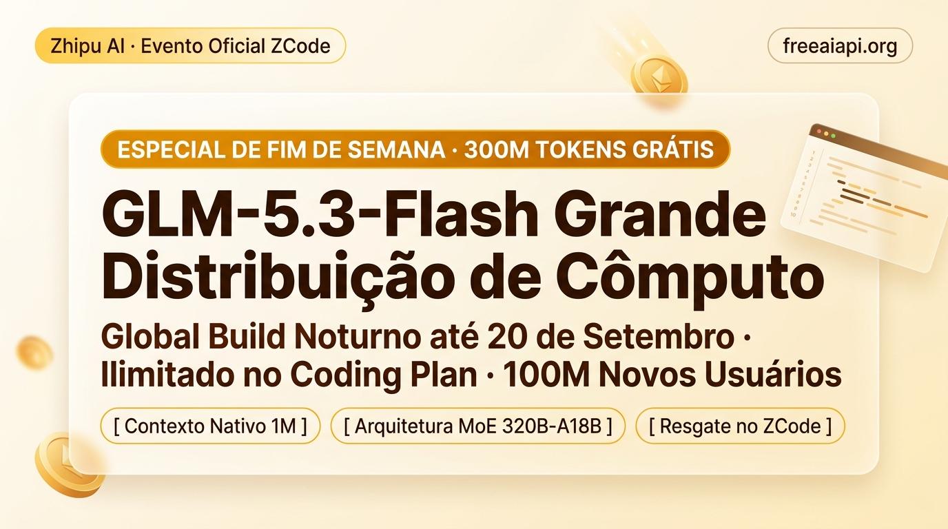 Grande Distribuição de Cômputo Zhipu ZCode: 300M de Tokens Grátis no Fim de Semana