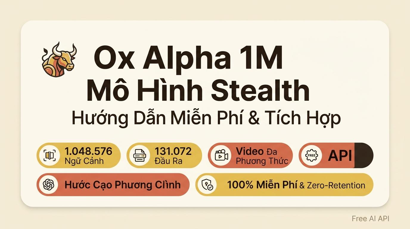 Mô Hình Ẩn Danh Ox Alpha 1M Ra Mắt: Đánh Giá Chi Tiết & Hướng Dẫn Sử Dụng Miễn Phí — Free AI API