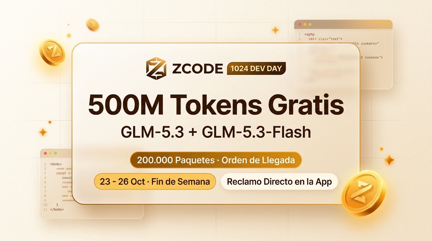 ZCode 1024 Día del Programador: 500M Tokens Gratis Portada