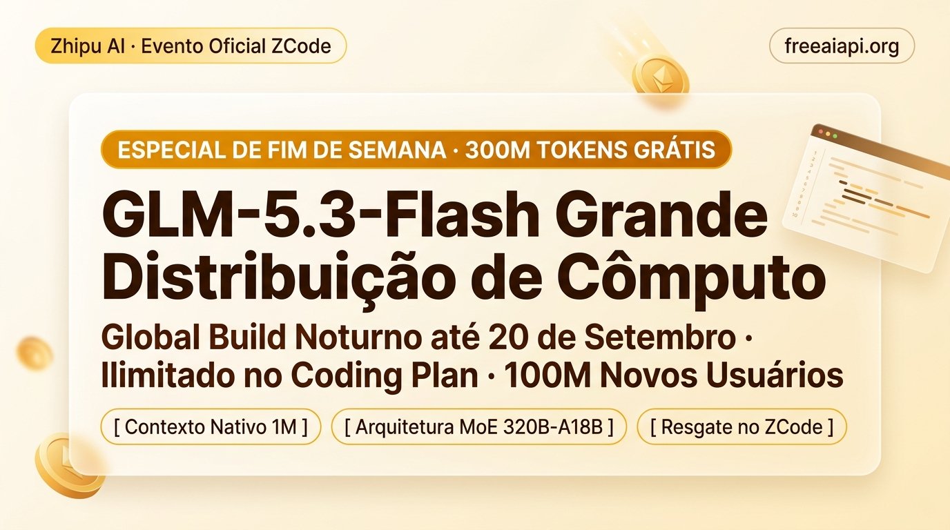 Grande Distribuição de Cômputo Zhipu ZCode: 300M de Tokens Grátis no Fim de Semana