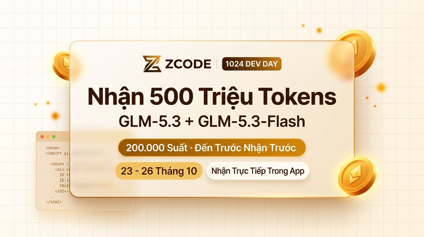 ZCode 1024 Ngày Lập Trình Viên: Nhận 500 Triệu Tokens Ảnh Bìa