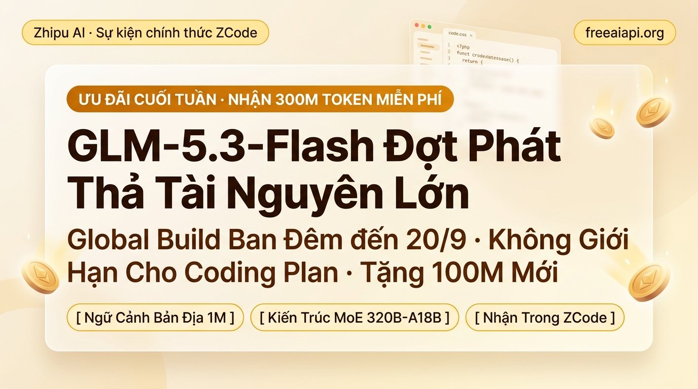 Đợt Phát Thả Tài Nguyên Lớn Zhipu ZCode: Nhận 300M Token Cuối Tuần Miễn Phí