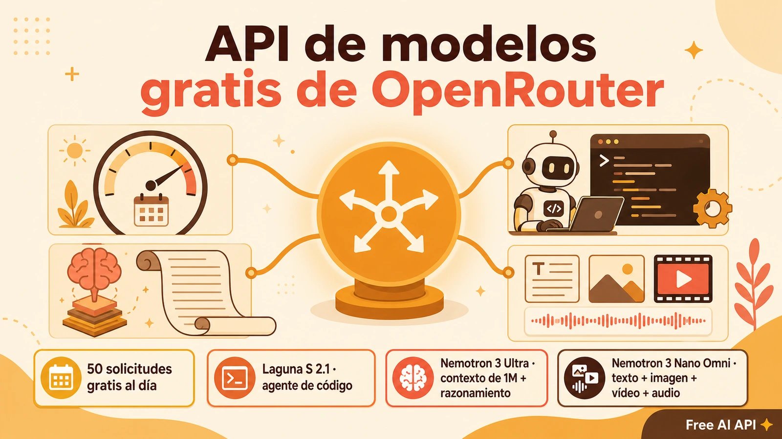 Guía de la clave API de OpenRouter — Free AI API