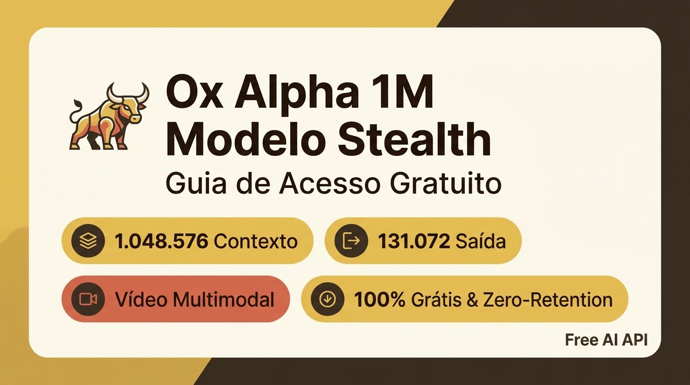 Modelo Stealth 1M Ox Alpha: Análise Completa e Guia de Acesso Gratuito no OpenRouter e OpenCode — Free AI API