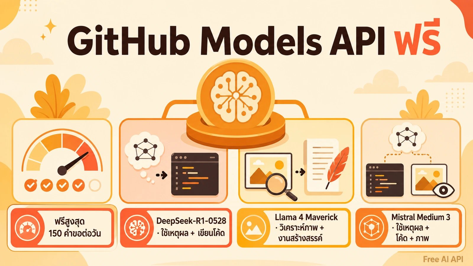 คู่มือ API Key ของ GitHub Models — Free AI API