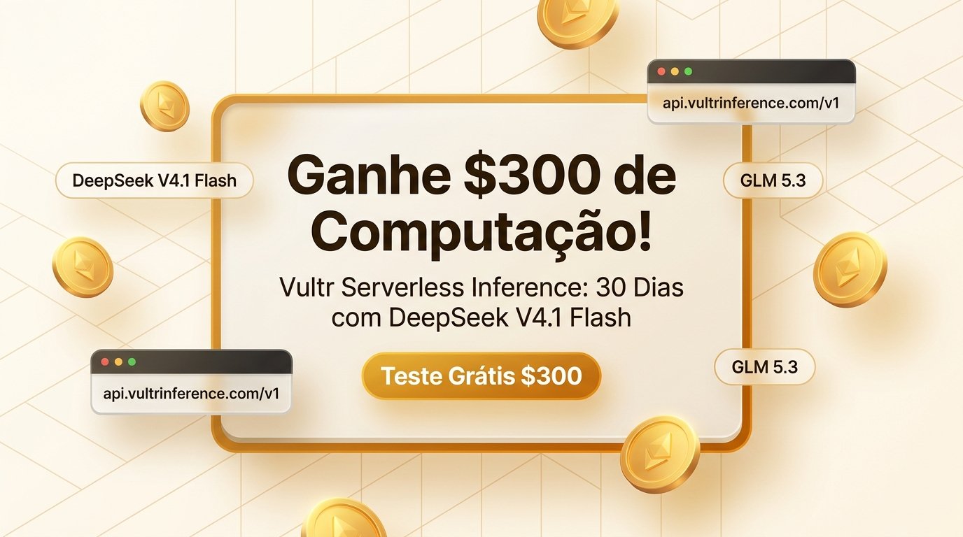 Ganhe $300 de Computação Grátis! Guia Vultr Serverless Inference Capa